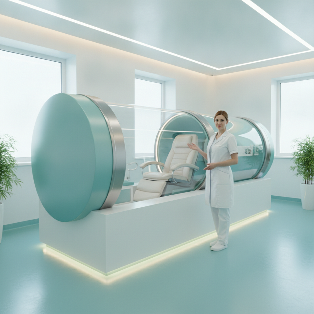 Cámara de oxigenoterapia hiperbárica en una clínica de A Coruña para tratar heridas crónicas que no cicatrizan