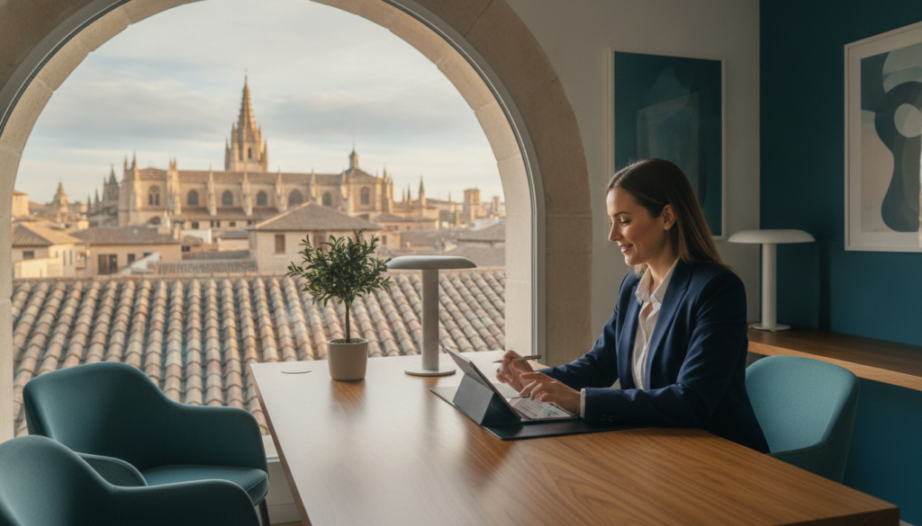 Consulta médica con vistas a los tejados de Santiago de Compostela